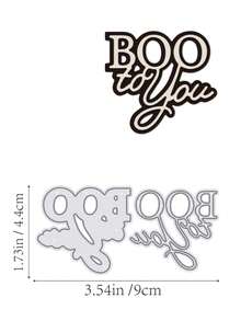 1pc Halloween Text Metal Cutting Die, Happy Halloween Letter Die Cut, DIY Paper Craft Card Template, Suitable For Scrapbooking, Embossing And Decorative Crafts - Halloween Decor - View 13