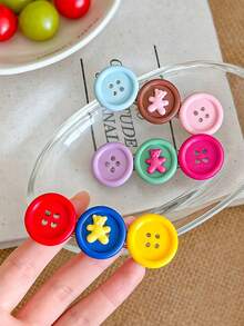 6/3pcs Multi-Color Button Bear Hair Clips, Durable And Gentle On Hair, Cute And Sweet Hair Accessories For Women And Girls, Suitable For Daily Wear, School, Party, Vacation - Multicolor - View 4
