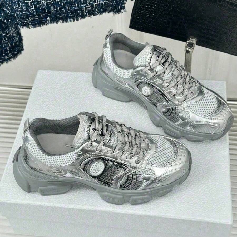 Women Casual Shoes - 銀色 - 查看 1