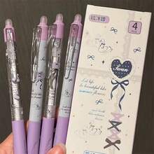 4 Pieces Of Erasable Push-Button Gel Pens, 0.5mm - ST Tip, Blue Ink Suitable For Daily Writing. High-Quality Erasable Blue Ink. Ideal For Students' Class Notes, Error Correction, And Daily Homework Writing Supplies. - Multicolor - View 4