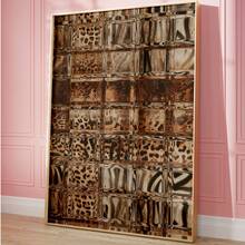 1pc Retro Animal Print Wall Art, Leopard Zebra Mixed Pattern Glass Block Texture Poster, Vintage Brown Earth Tone Aesthetic Home Decor Canvas Painting Prints For Wall, Best Gift Choice - Multi-color - View 2