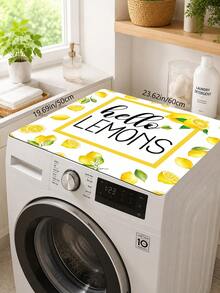 1pc Yellow Lemon Letter Pattern Dish Drying Mat, Fresh Summer Pastoral Style, Quick-Drying Absorbent Material, Fruit Text Print Design, Non-Slip Surface Protection, Suitable For Daily Kitchen, Dish Drying, Home Gatherings And Home Decor - Multicolor - View 12