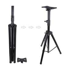 Heavy-Duty Metal Adjustable Tripod Speaker Stand For Stage Performance, Extendable Audio Triangle Support - Black - View 3