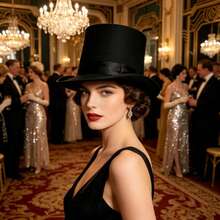 Magician Party Hat Halloween Victorian Style Top Hat, Elegant Formal Tailcoat Butler Hat, Suitable For Balls And Parties - Multicolor - View 2