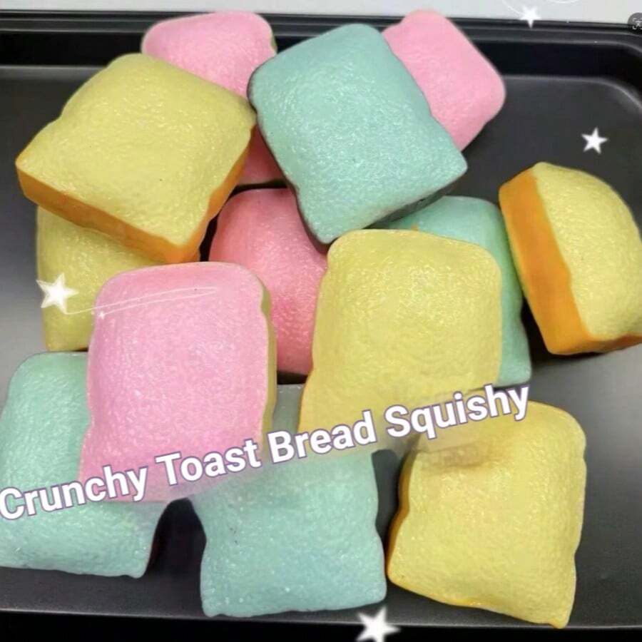 Mainan Roti Panggang Renyah dan Empuk, Isi Balok Susun, Dapat Dibentuk, Pantulan Lambat, Mainan Remas Pereda Stres Sensorik ASMR, Cocok untuk Remaja dan Dewasa