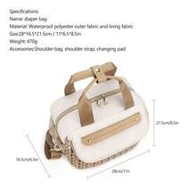 1pc Quilted Diaper Bag Tote With Long Shoulder Strap, Suitable For Moms And Dads, Small Baby Diaper Changing Bag, Suitable For Newborn Boys And Girls Travel - Multicolor - View 4