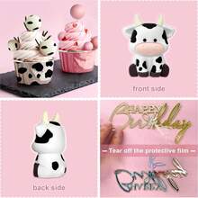 14pcs Cow Theme Cake Decoration Beads, Birthday Party Animal Theme Cake Decor - Multicolor - View 5