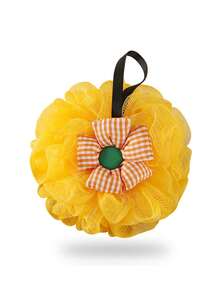 Cute Plaid Flower Bath Sponge, Soft Mesh Shower Ball, Rich Foam Hanging Body Scrubber, Aesthetic Decorative Bath Ball For Bathroom Shower - Multicolor - View 9