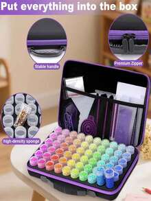 DIY Diamond Painting Tool Set, Including Transparent Sealed Bag Storage Bag, Ideal Gift For Diamond Art Lovers, Large-Capacity Colorful Diamond Painting Set. - A - View 3