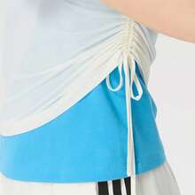 Adidas Clover Double Layer Women's Slim Fit Short Sleeve Crew Neck T-Shirt - White/Blue - View 6