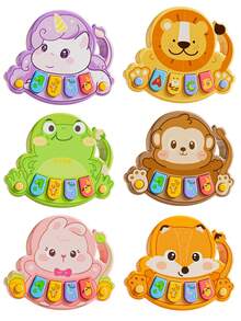 6pcs Animal Piano Musical Toys, Baby Early Education Sensory Toys, Multi-Function Mini Piano, Cartoon Music Box With Multiple Sound Effects, Fun Birthday Gift For Boys And Girls - Multicolor - View 12