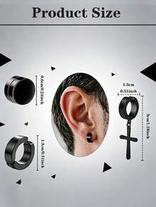 6 Pairs Mixed Magnetic Ear Clips Set, 304 Stainless Steel Hoop Clip‑On Earrings, Hypoallergenic Punk No Piercing Jewelry, Unisex For Daily Party Gift - 6 Pairs Ear Clips Set - View 2