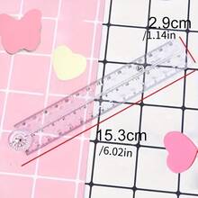 30cm Creative Acrylic Transparent Folding Ruler For Drawing And Measuring, Transparent Design, Minimalist Style, Foldable For Easy Storage And Portability, Student Supplies, Back To School Essential - Transparent - View 5
