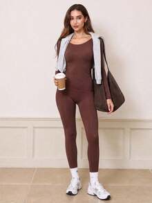 Women's 4-Piece Set, Autumn/Winter Fitness Outfit, 2-In-1 With Built-In Bra Pads, Gym Workout Set - Multicolor - View 9