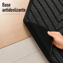 Felpudo Entrada Casa, Alfombrilla Retangular Absorbente con Base de Goma,Atrapa Suciedad y Humedad, para Interior y Exterior, Puerta, Pasillo y Terraza - PVC - roombo GRIS - Ver 4
