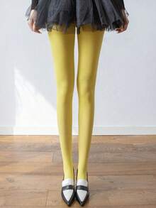 1 Pair Of Women's Anti-Snag 80 Denier Solid Color Dance Soft Translucent Stirrup Tights High-Waisted Leggings, Comfortable - Multicolor - View 9