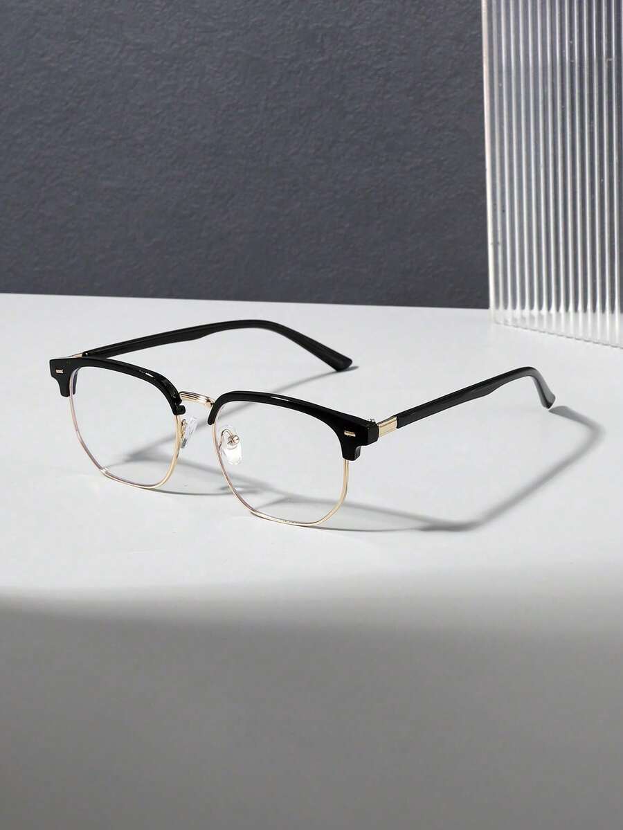 1 Pair Men's Half-Frame Lightweight Glasses, Suitable For Computer ...