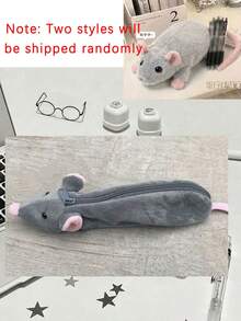 1pc Back To School Fancy Rat Storage Bag, Cute Gift Stationery Pencil Case - Multicolor - View 13
