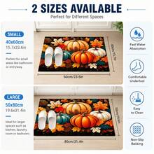 1pc Pumpkin Pattern Kitchen Mat, Absorbent, Stain-Resistant, Non-Slip, Durable, Suitable For Kitchen, Living Room, Entryway, Balcony, Bathroom, Coffee Shop, Bar, Party And Autumn Home Decor - Multicolor - View 6