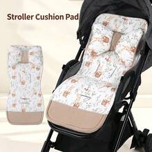 1 buah Bantalan Kursi Kereta Bayi, Bantalan Katun Tebal Motif Kelinci Kartun Musim Gugur/Dingin Nyaman dengan Bantal, Bantalan Kursi Kereta Bayi Bolak-balik untuk Penggunaan Sehari-hari - Seperti yang ditunjukkan pada gambar - View 3