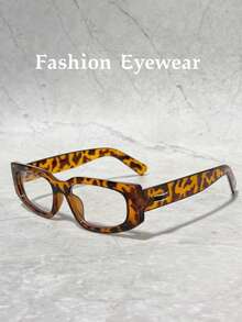 1 Buah Kacamata Dekoratif Bingkai Persegi Kecil Vintage Niche Gaya Y2K Hot Girl Unisex - Clear - View 7