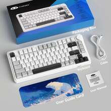 MageGee GK950 75% Wired Mini Membrane Keyboard, 80 Keys RGB Backlit Computer Keyboard, Volume Rotary Knob, 19 Keys Rollover, Two-Step Feet, Top-Printed Keycaps Silent Typing Gaming Keyboard For PC Laptop Windows - View 5