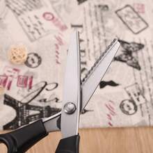 1 Professional Black Stainless Steel Tailor Scissors, Serrated Blade, Suitable For Fabric, Leather Craft Art, Heavy-Duty Ergonomic Handle, Can Be Used For Cutting Materials Such As Sewing, Dressmaking, Quilting, Upholstery - Serrated - View 4