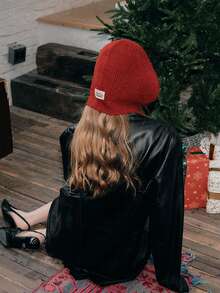 1 buah Topi Balaclava Rajut Hangat Warna Polos untuk Wanita dengan Penghangat Leher, Penting untuk Natal, Musim Dingin dan Musim Gugur, Cocok untuk Dipakai di Luar Ruangan - garis - View 5