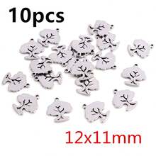 10pcs Stainless Steel Feather Leaf Moon Star Heart Small Charms Pendant For Earrings Necklace Bracelet DIY Jewelry Making Accessories - Stainless Steel Small Pendant - View 24
