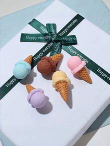 Mixed Color Cute 3D Ice Cream Decorative Pendant Keychain Bridesmaid Gift - Multicolor - View 8
