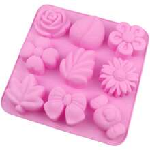1pc 12-Cavity Silicone Flower Soap Mold, Assorted Mini Flower Shapes, 3D Handmade DIY Soap Candle Mold, Soap Resin Craft Mold - A - View 16