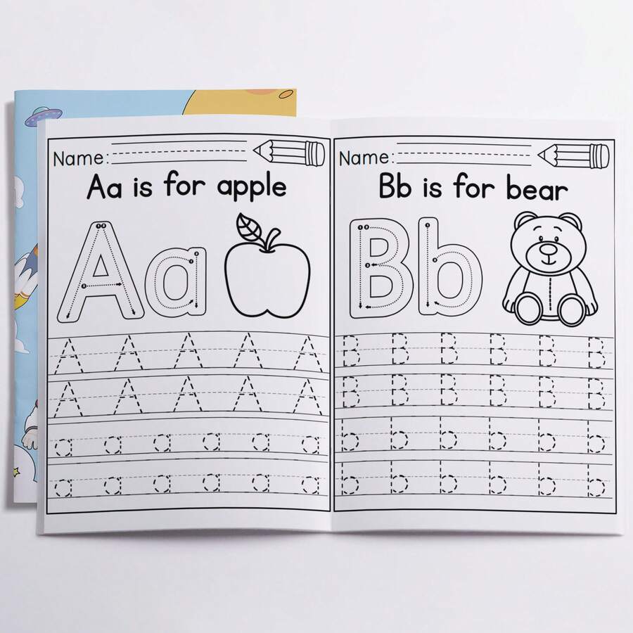 ABC Letter Tracing Notebook, A-Z Uppercase And Lowercase Letter Writing, Picture Word Recognition And Handwriting Practice