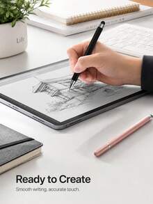 Bút cảm ứng 2 trong 1 đầu kép, bút cảm ứng màn hình phổ biến, tương thích với iPad, điện thoại, điện thoại Android, máy tính bảng, đầu nhọn, phù hợp cho vẽ nghệ thuật kỹ thuật số, phác thảo, viết và sử dụng văn phòng - Xem 1