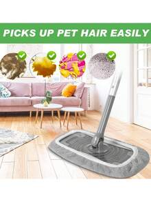 8/4/1pc Reusable Mop Cloth, Dry And Wet Dual-Use Flat Mop Pad, Washable, Suitable For Solid Wood Floor Cleaning: Durable And High Absorbency, Fits Most Flat Mops/Christmas/Shiny Set/Halloween Costume - Multicolor - View 9