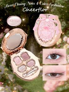CHEERFLOR Palet Eyeshadow 4 Warna Seri Sweet Closing Notes 4g, Dua Warna, Kombinasi 4 Warna Multifungsi 2-in-1, Hasil Akhir Matte, Glitter, dan Satin, Riasan Mata Tahan Lama, Anti Luntur dan Tidak Berjatuhan - CFR1150 - View 3