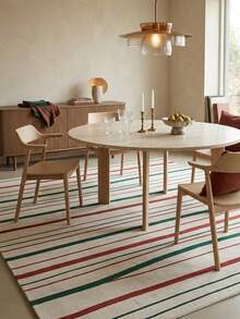 1pc Nordic Modern Luxury Minimalist Geometric Abstract Striped Area Rug, Bathroom, Kitchen, Entryway, Hallway, Bedside, Living Room, Bedroom, All-Season Machine Washable Soft Faux Cashmere Mat, Aesthetic Home Decor - Multicolor - View 7