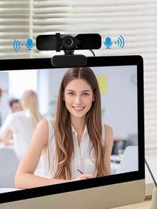 2K HD USB Webcam With Microphone, Computer Camera, 120° Wide Angle Distortion-Free, Plug And Play With Privacy Cover, 360° Rotatable, Suitable For Laptop Desktop Video Calls Meetings Live Streaming - View 3