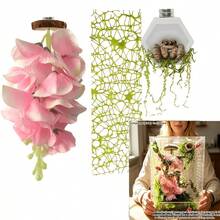 3PCS/Set Magnetic Jumping Spider Enclosure Decor Accessories Kit, Artificial Hanging Flower Vines Moss Hide Tube Flexible Mesh Climbing Net, Mini Reptile Habitat Decor Set For Jumping Spiders, Small Arachnids, Insect Pet Terrarium Ornament Supplies - View 1