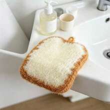 Charming Toast‑Shaped Dish Washing Cloth, Lovely Practical Household Scrub Rag, Great For Dishes, Pots, Sinks, Stoves, Kitchen Counters, Bathroom Sinks And Versatile Daily‑Use Home Cleaning - Multicolor - View 9