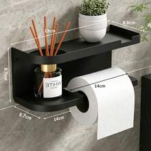 1pc Wall-Mounted Toilet Paper Holder, Can Be Used As Bathroom Fragrance Storage Rack, Multi-Functional Storage Rack, Paper Roll Holder, Suitable For Kitchen And Bathroom, Bathroom Accessories - Multicolor - View 13