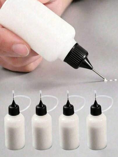 1/3pcs 30ml Empty Glue Bottles With Precision Needle Tip Applicator, Refillable Liquid Dispensing Dropper Bottles, Easy Squeeze, Suitable For Paper Roll Crafts DIY Handmade School