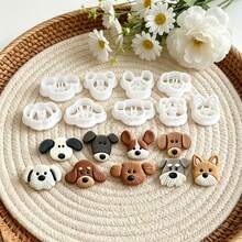 9Pcs Assorted Puppy Dog Head Polymer Clay Cutters Set Various Dog Breeds Face Clay Molds DIY Handmade Earring Pendant Jewelry Craft Supplies - 9pcs - View 2