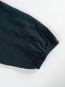Jaket Ringan Wanita Ukuran Besar dengan Tudung dan Tali Serut, Jaket Ukuran Besar Longgar dengan Kantong, Cocok untuk Musim Gugur/Dingin - Navy Blue - View 5