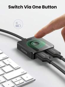 UGREEN 2-Port HDMI 切換器 4K 60Hz 切換器/分配器，相容於 Switch、Xbox、PS4/5、螢幕、電視盒 - 黑色 - 查看 7