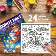 Moonlight Companion Coloring Book, 24 Pages Of Warm And Cute Atmosphere: Sweet Characters, Soothing Themes And Charming Details, Perfect For Beginners And Children, Also An Ideal Holiday Gift For Family And Friends - Moonlight Companion Coloring Book - View 5