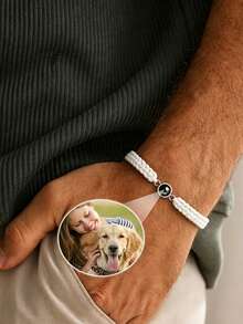 Customized Photo Projection Bracelet, Fashionable Minimalist And Classic; Suitable As Birthday Gift, Father's Day Gift, Valentine's Day Projection Jewelry Or Couple Valentine's Day Anniversary Gift. - Multicolor - Style 5 - View 15