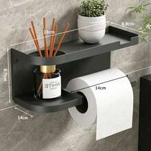 1pc Wall-Mounted Toilet Paper Holder, Can Be Used As Bathroom Fragrance Storage Rack, Multi-Functional Storage Rack, Paper Roll Holder, Suitable For Kitchen And Bathroom, Bathroom Accessories - Multicolor - View 12