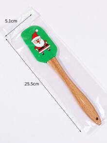 1pc Wooden Handle Silicone Spatula, Heat-Resistant Baking Silicone Scraper With Pink Satin Ribbon Bow, Suitable For Baking, Cooking And Stir-Frying - Multicolor - View 13