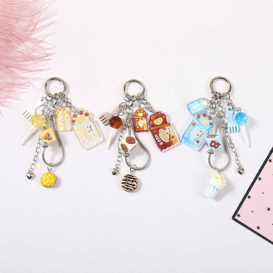 Vitality Simulation Dim Sum American Style Key Chain Acrylic Food Patch Exquisite Bag Pendant Small Gift Wholesale - Multicolor - View 1
