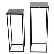 2-Piece Set Of Black Metal Wedding Flower Stands, Rectangular Flower Stands Suitable For Events, Parties And Weddings - Black(2 Pcs) - View 7